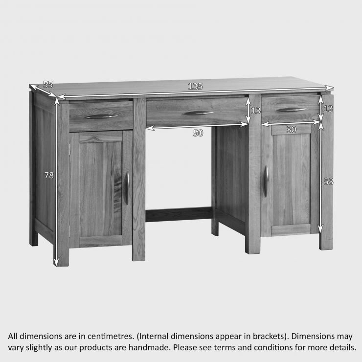 Galway Large Computer Desk in Solid Oak Oak Furniture Land