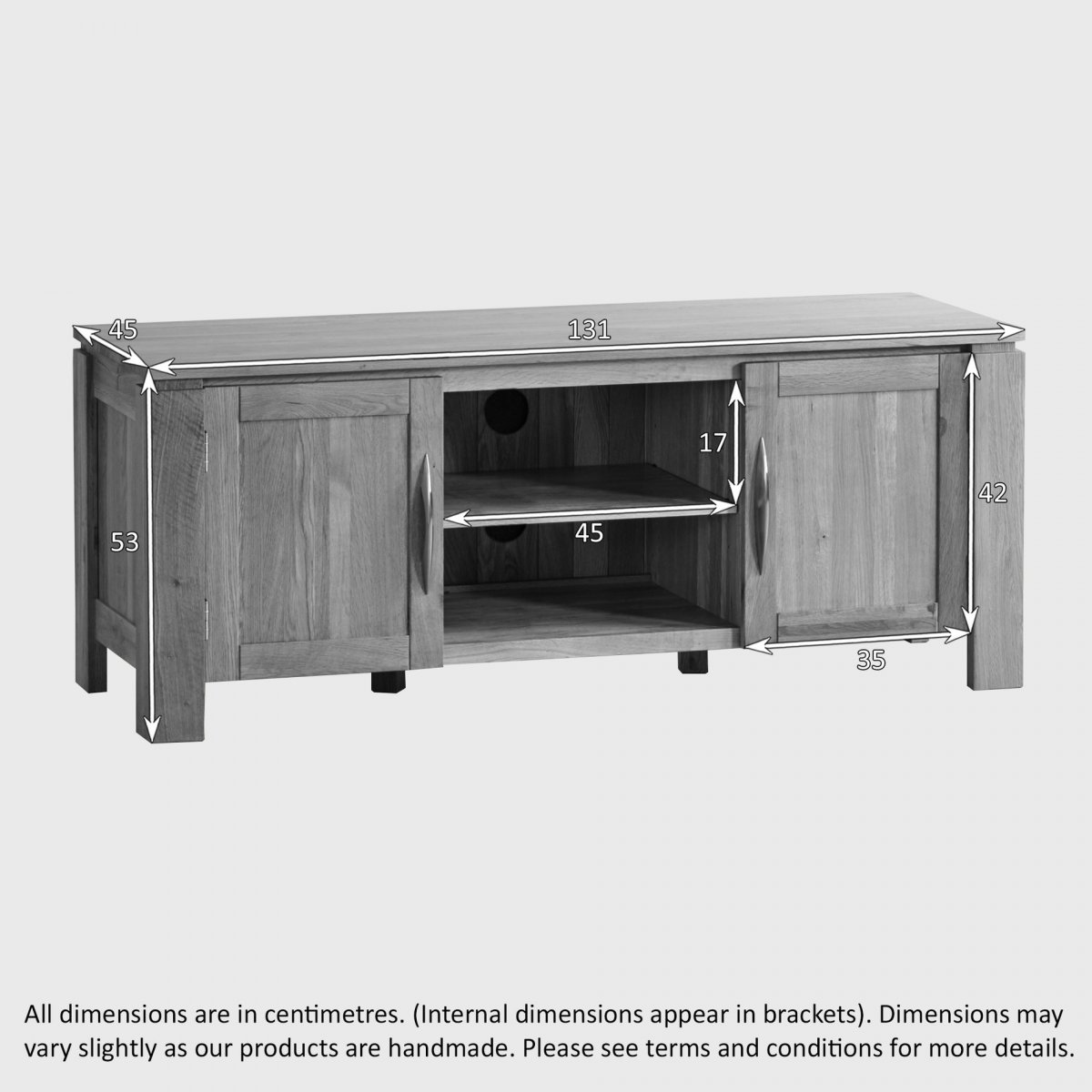 Galway TV in Natural Solid Oak Oak Furniture Land