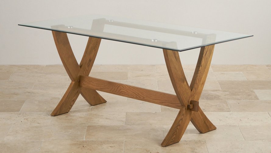Glass Top Dining Tables Oak Furniture Land