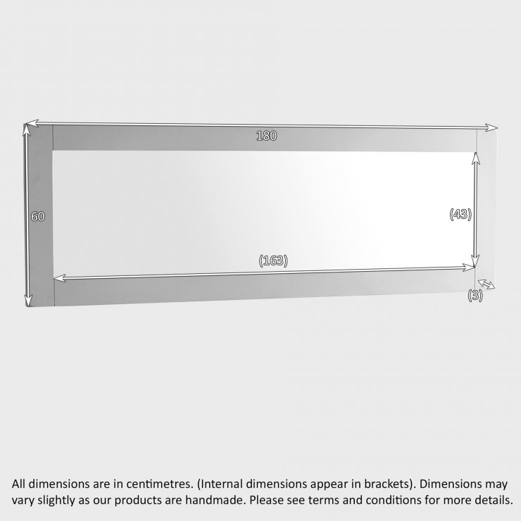 Kemble Wall Mirror in Painted Solid Oak Oak Furniture Land