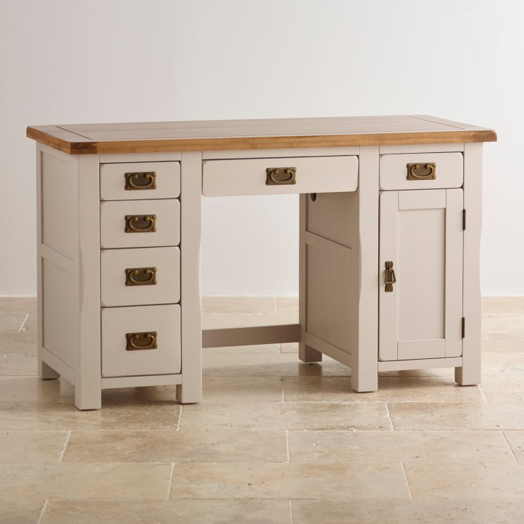 Kemble Painted Computer Desk in Solid Oak Oak Furniture Land