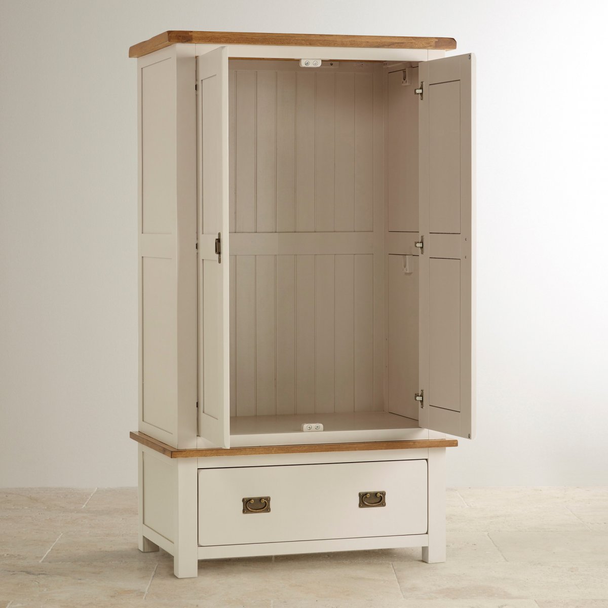 Kemble Nursery Wardrobe in Rustic Solid Oak Oak Furniture Land