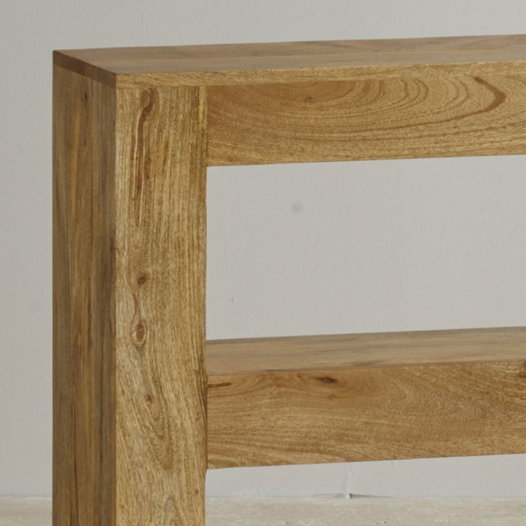 Mantis Light Console Table in Solid Mango Oak Furniture Land