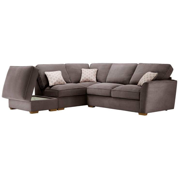 Nebraska Right Hand Corner Sofa with High Back in Aero Charcoal