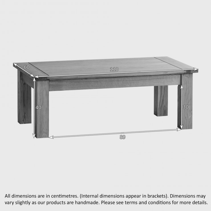 Contemporary Coffee Table in Solid Oak Oak Furniture Land