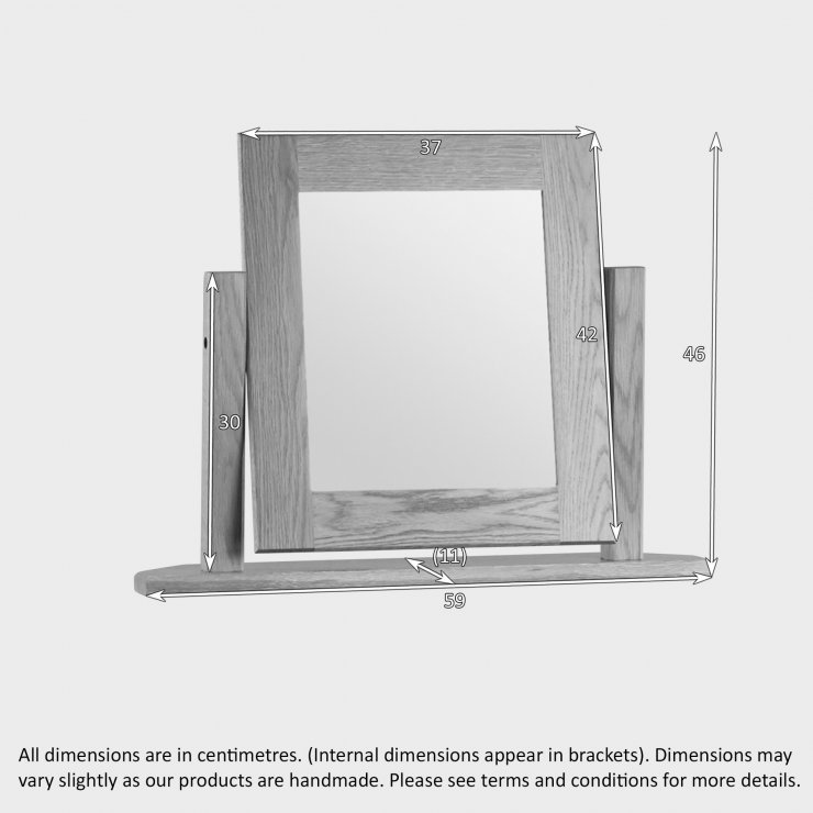 Oakdale Dressing Table Mirror in Solid Oak Oak Furniture Land