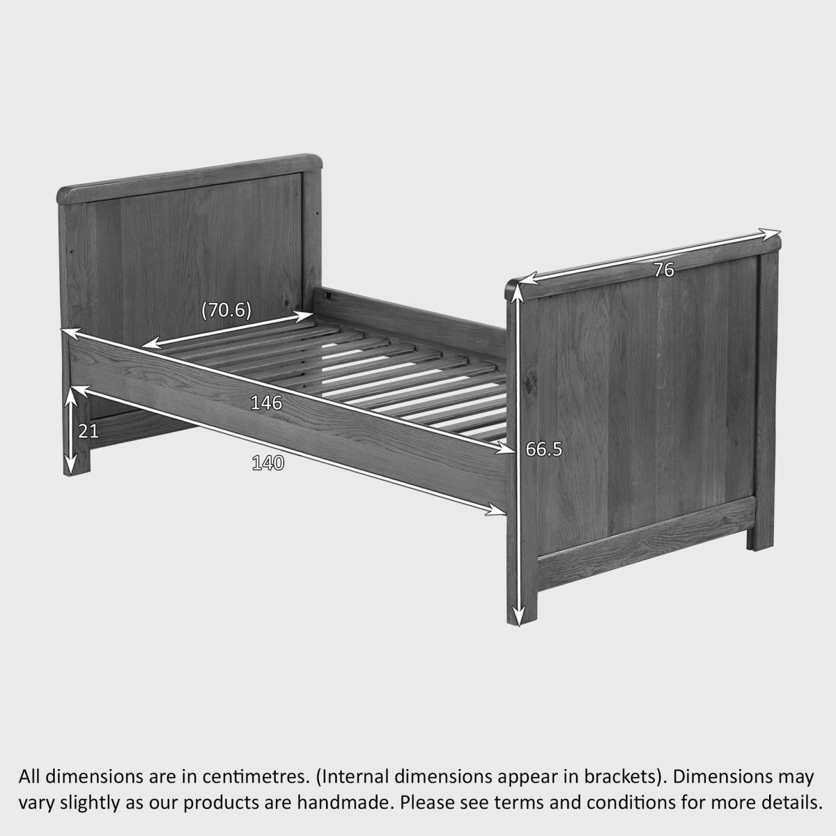 Original Rustic Cot Bed in Solid Oak Oak Furniture Land