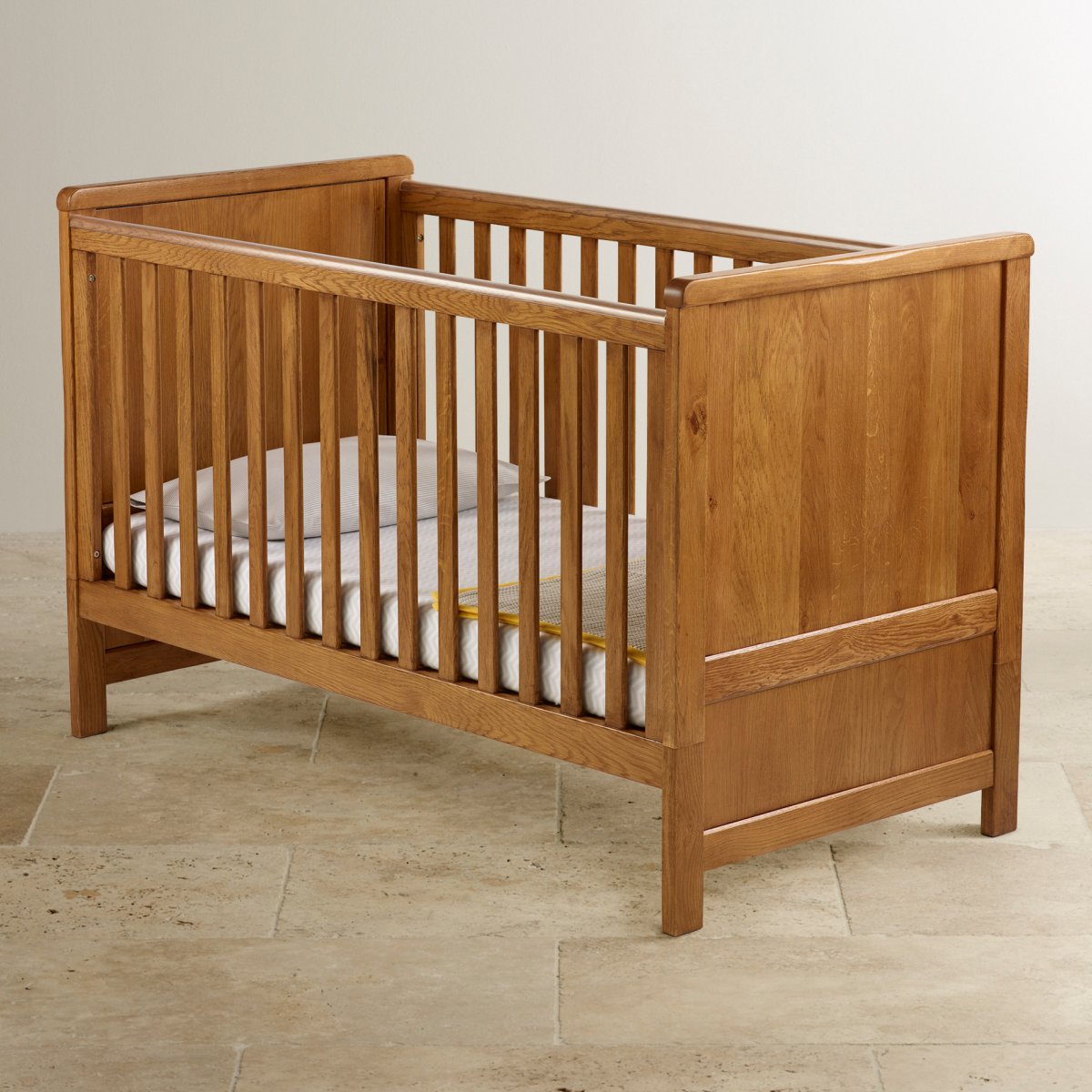 Original Rustic Cot Bed in Solid Oak Oak Furniture Land
