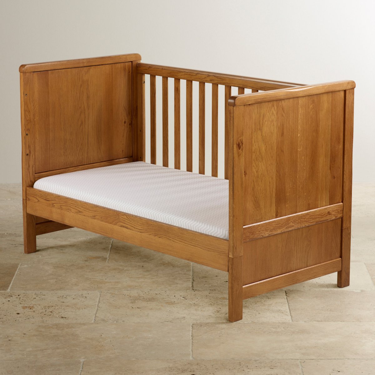 Original Rustic Cot Bed in Solid Oak Oak Furniture Land
