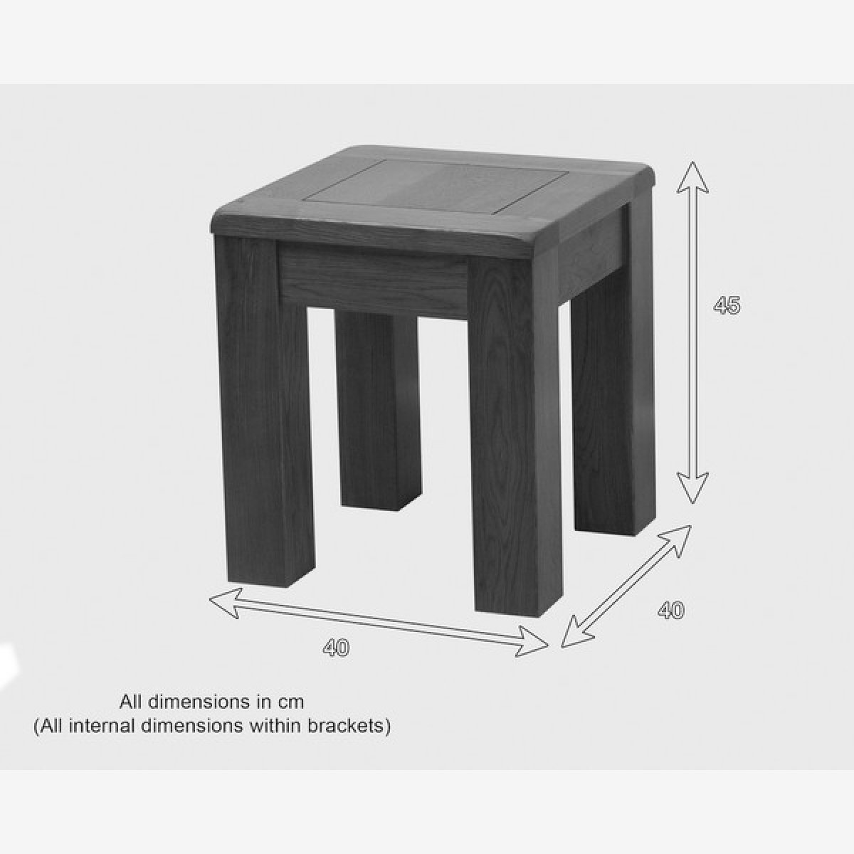 Original Rustic Solid Oak Side Table Living Room Furniture