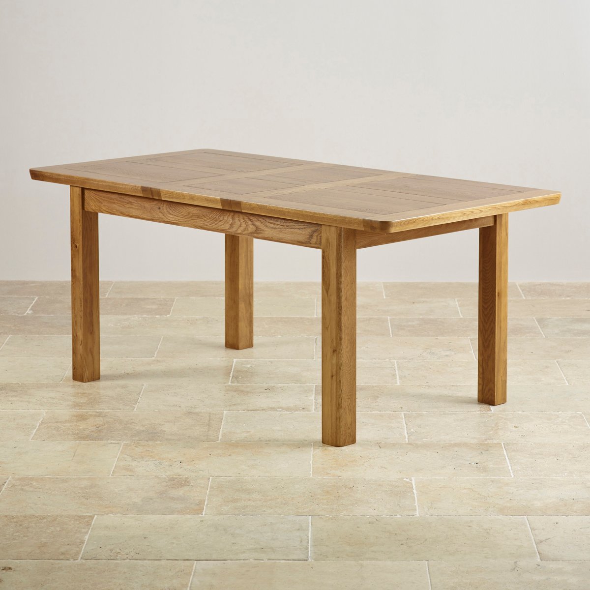 Orrick Extending Dining Set in Rustic Oak Table + 6 Beige Chairs