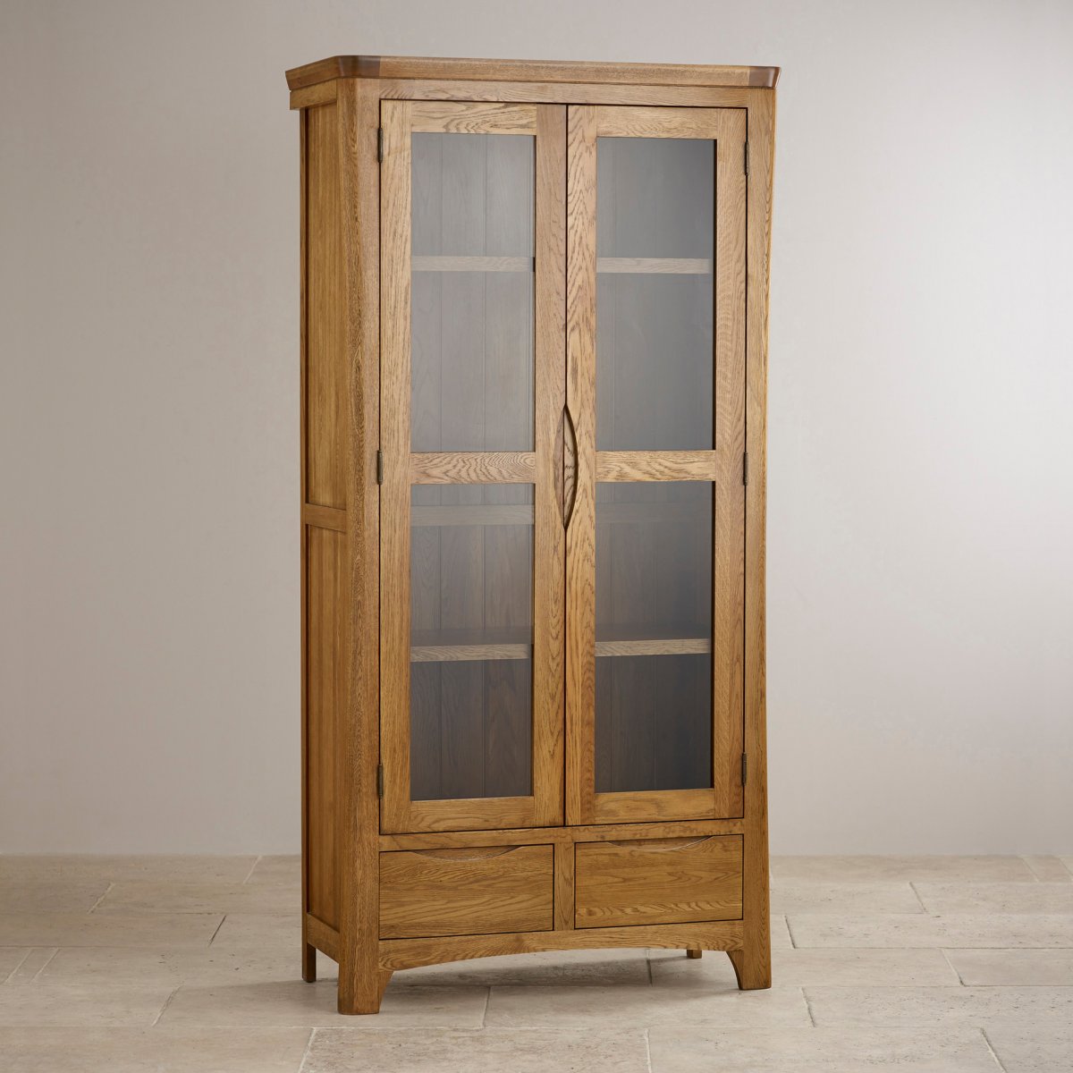 Orrick Glazed Display in Rustic Oak Oak Furniture Land