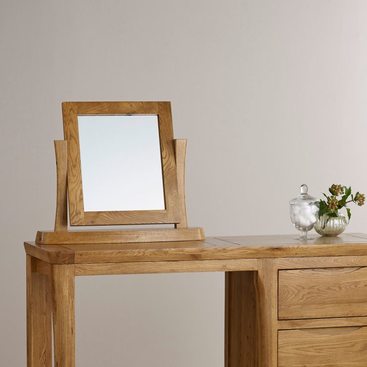 Orrick Dressing Table Mirror in Rustic Solid Oak