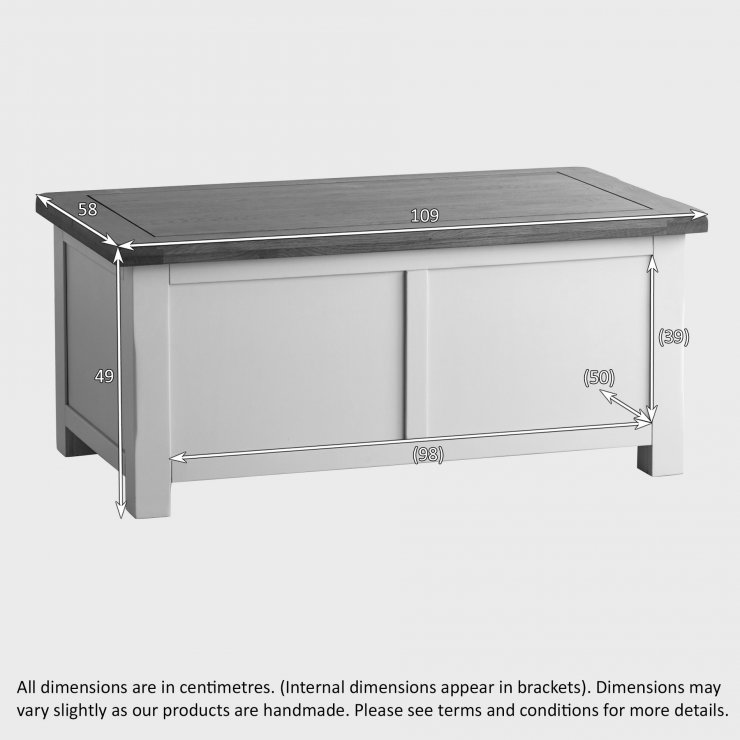 Kemble Painted Blanket Box in Solid Oak Oak Furniture Land