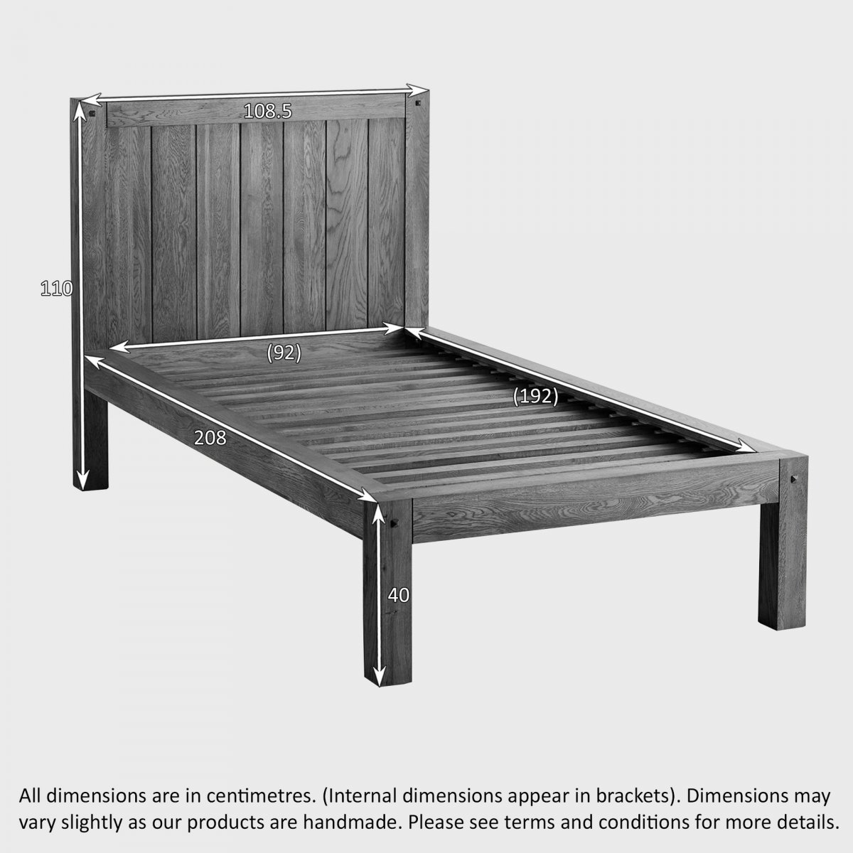 Quercus Single Bed Rustic Solid Oak Oak Furniture land