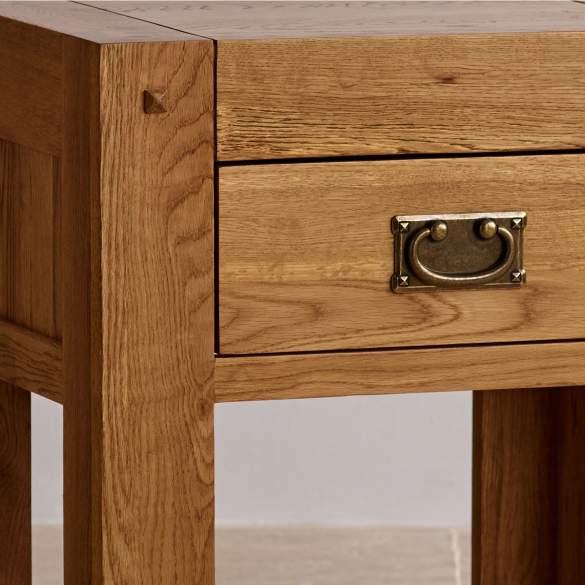 Quercus 1 Drawer Bedside Table Rustic Solid Oak