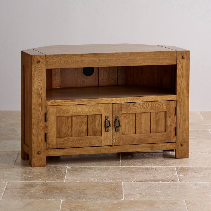 Quercus Corner TV in Rustic Oak Oak Furniture Land
