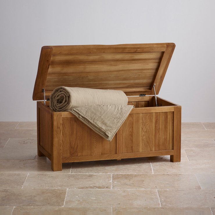 Original Rustic Blanket Box in Solid Oak Oak Furniture Land