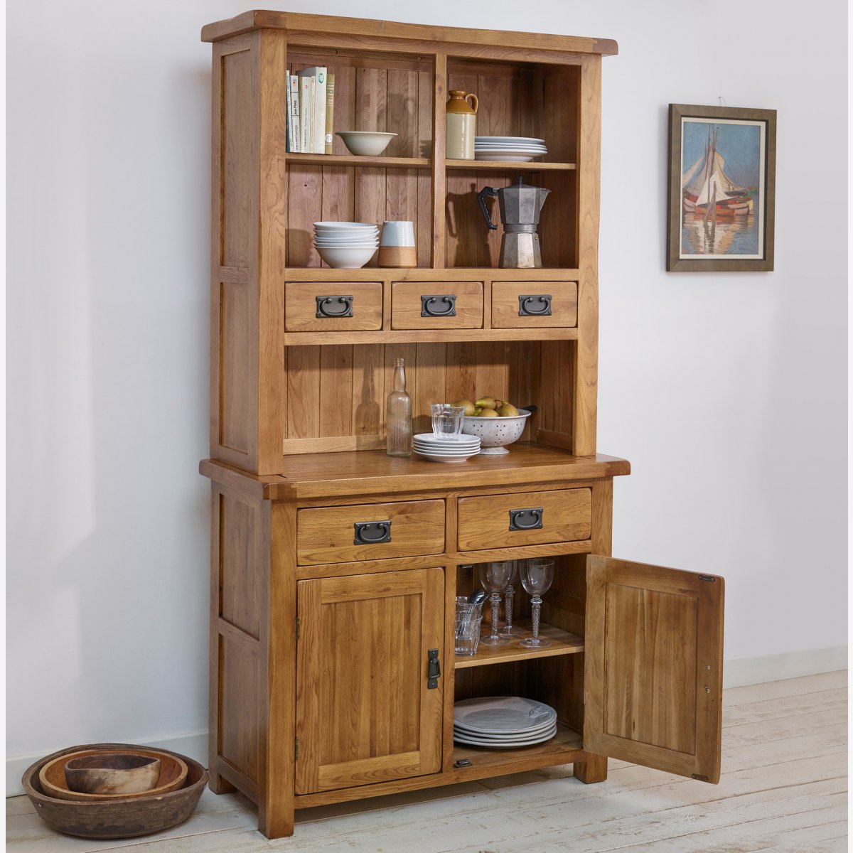 Original Rustic Welsh Dresser in Solid Oak Oak Furniture Land