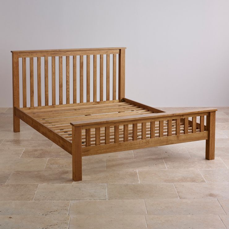 Rustic KingSize Bed in Solid Oak Oak Furnitureland