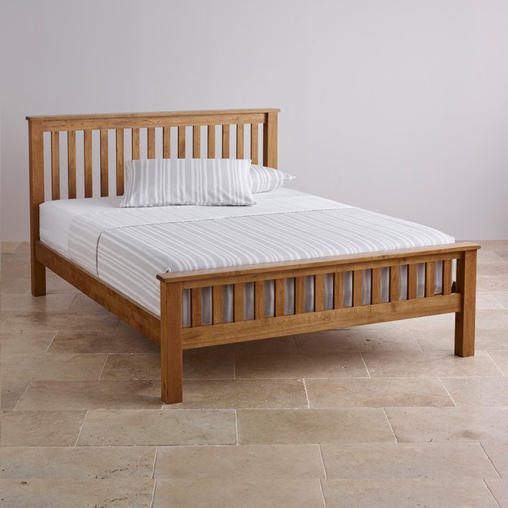 Original Rustic KingSize Bed in Solid Oak Oak Furniture Land