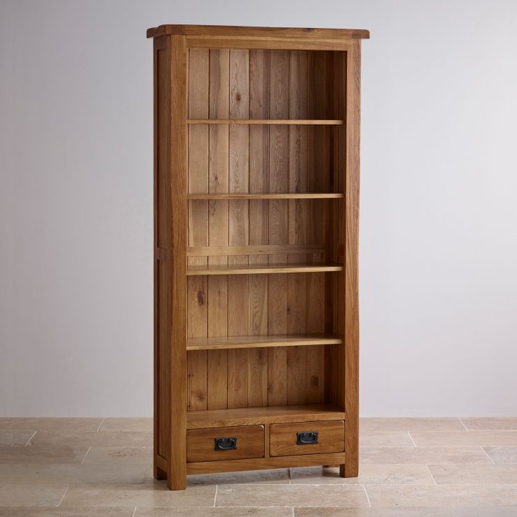 Rustic Bookcase in Solid Oak Original Rustic Oak Furnitureland