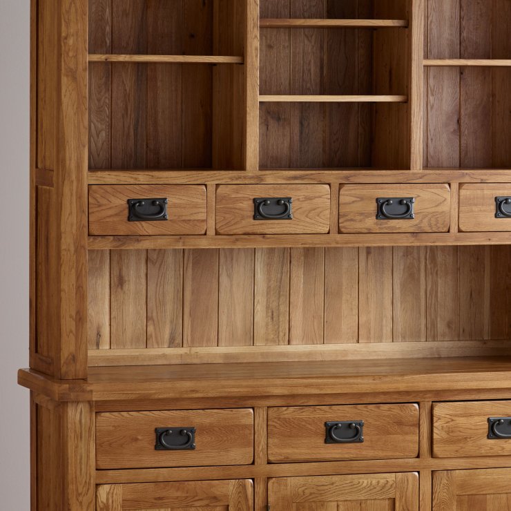 Original Rustic Large Dresser in Solid Oak Oak Furniture Land