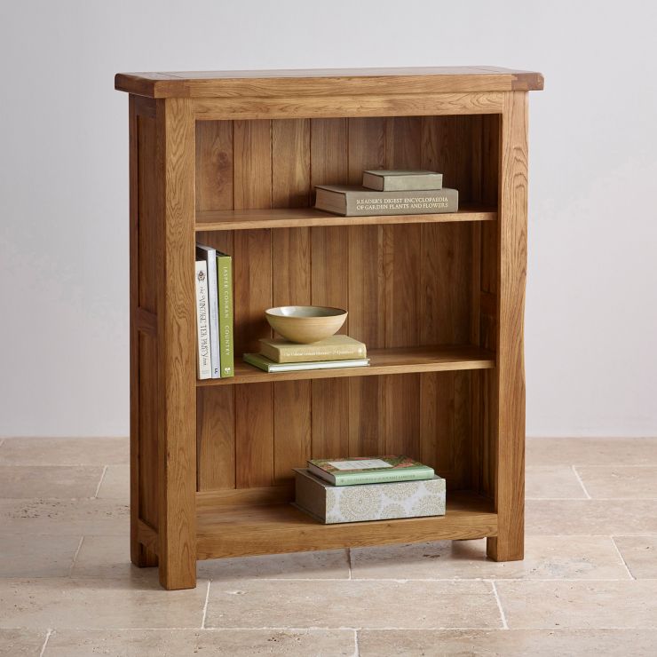Original Rustic Small Bookcase in Solid Oak Oak Furniture Land