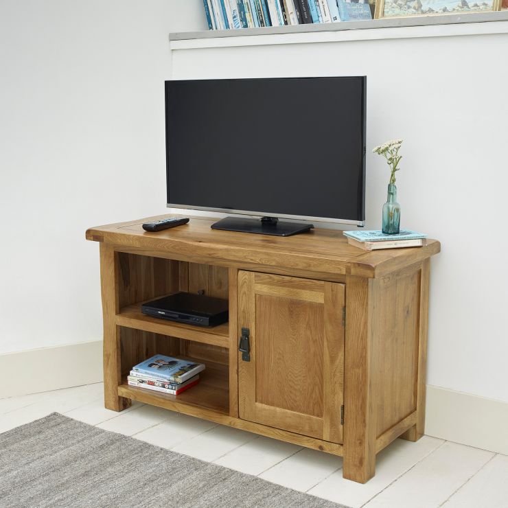 Original Rustic TV in Solid Oak Oak Furniture Land