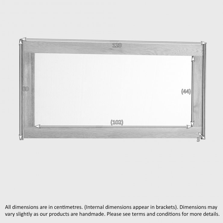 Tokyo Natural Solid Oak Wall Mirror by Oak Furniture Land