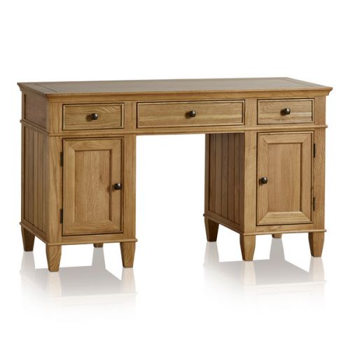 Galway Large Computer Desk in Solid Oak Oak Furniture Land