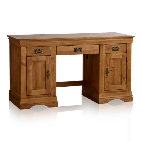Original Rustic Computer Desk in Solid Oak Oak Furniture Land