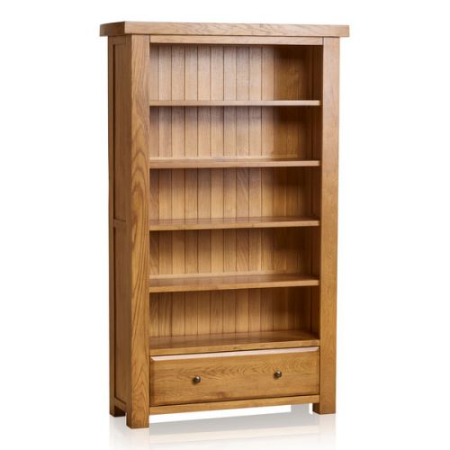 Original Rustic Tall Bookcase in Solid Oak Oak Furniture Land