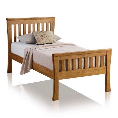 Orrick Double Bed Rustic Solid Oak Oak Furniture Land