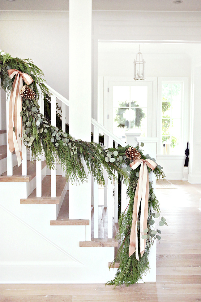 7 Ways to Decorate Your Staircase for Christmas by Kimberly Duran The