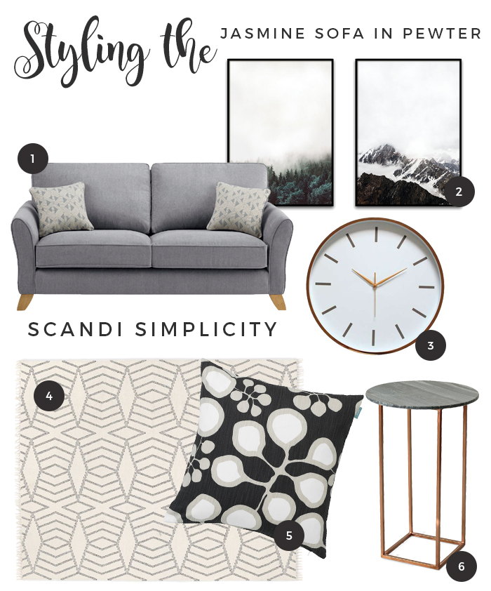 How to Style the Jasmine Range sofa Pewter - Scandi style