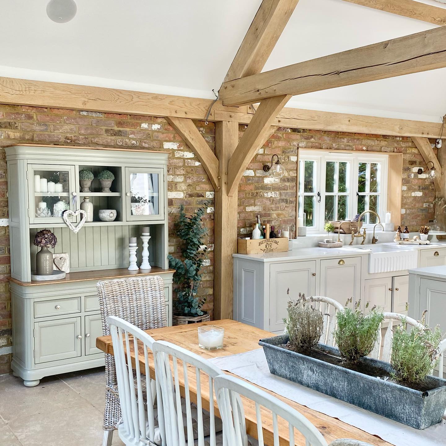 Brindle large dreser in a farmhouse-style kitchen.