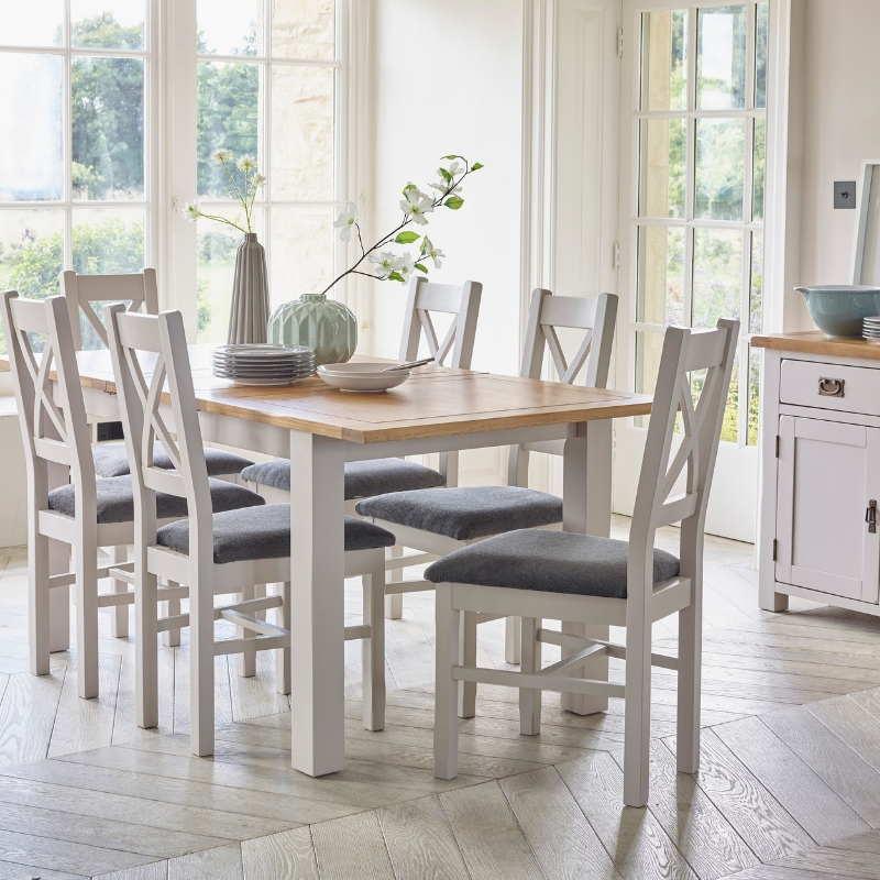 Kemble dining room table in white