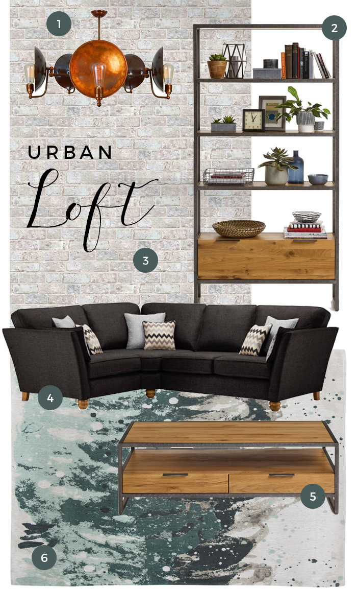 Urban Loft Style Furniture Moodboard
