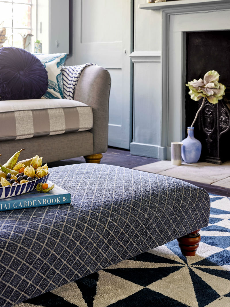 A close-up of traditional style footstool