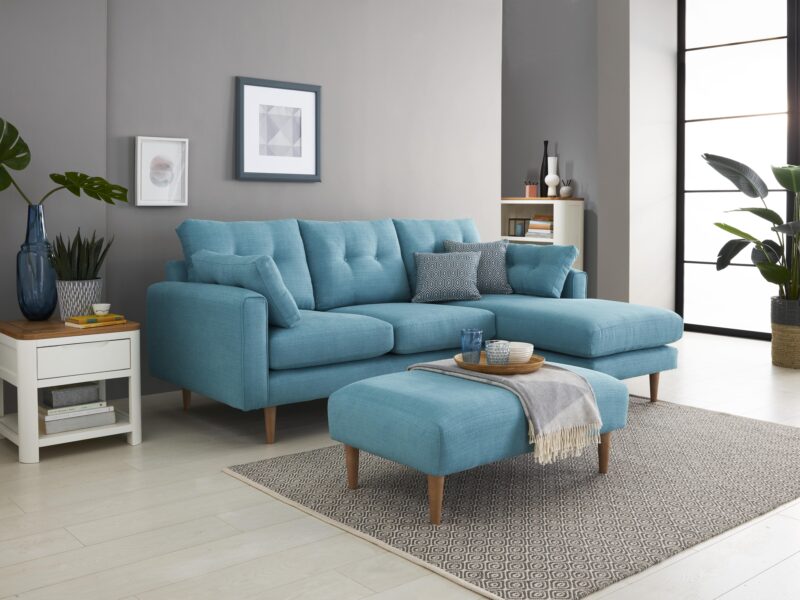 Seaspray Brighton chaise sofa in a grey living room.