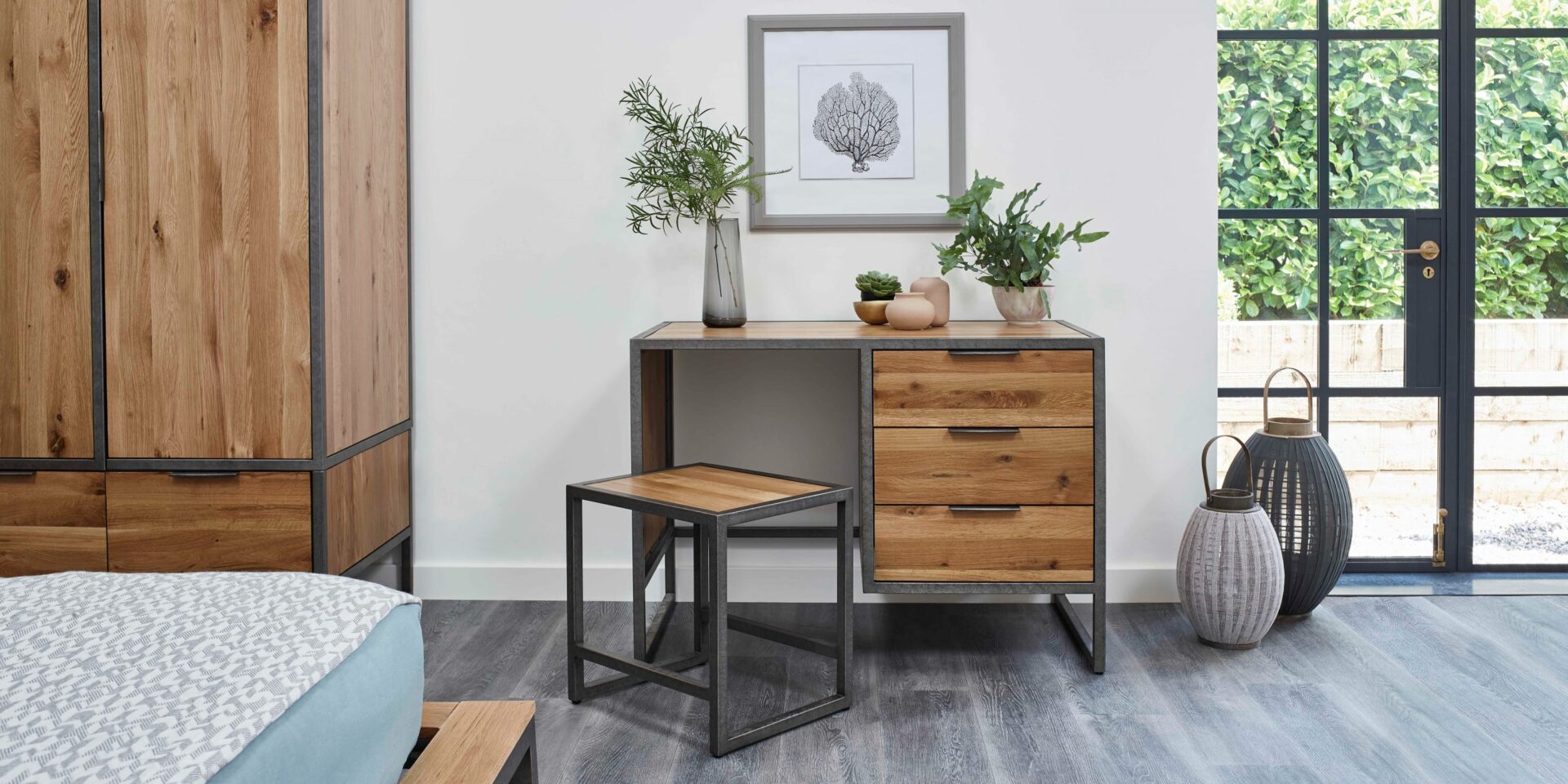 Oak Furnitureland Brooklyn dressing table and stool