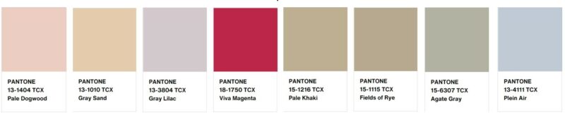 Colour palette pairings with Pantone Viva Magenta 