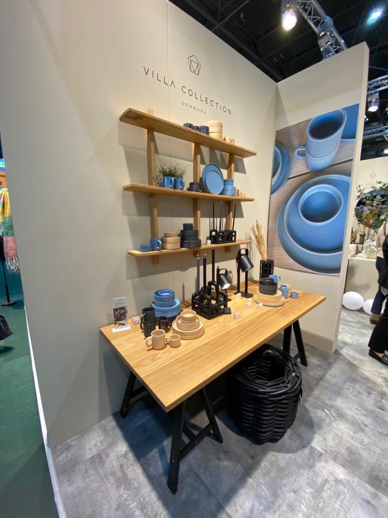Blue ceramics styled at Maison & Object trade fair in Paris.