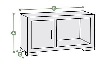 Bevel Small TV Cabinet Dimensions