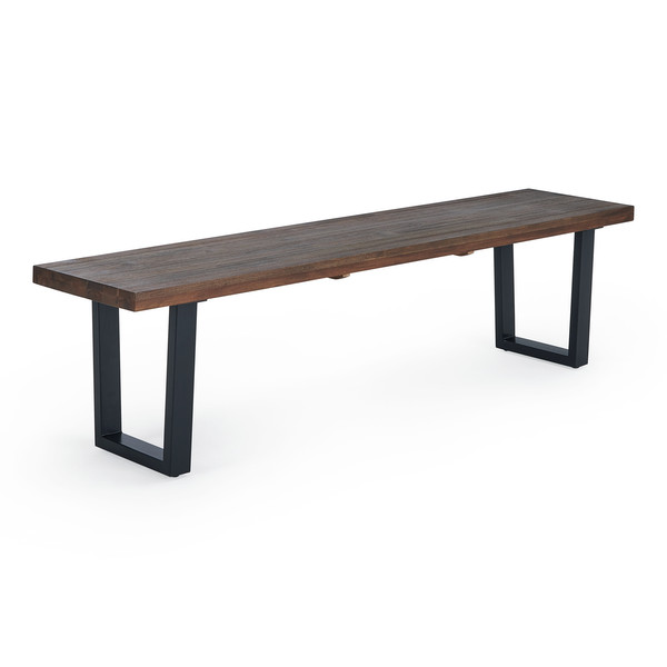 Solid Hardwood & Metal Benches & Stools - 3 Seater Bench - Detroit Range - Oak Furnitureland