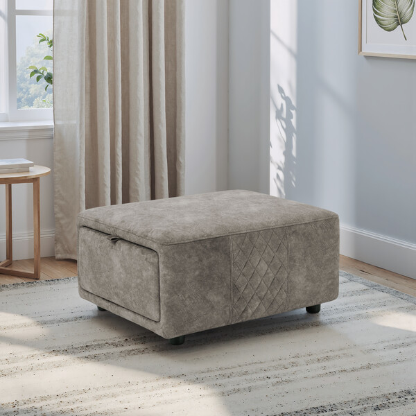 Marble Mink Fabric Sofas - Storage Footstool - Aldo Range - Oak Furnitureland