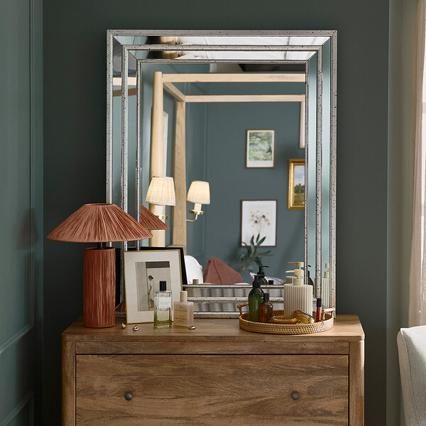 Antiqued Silver Wall Mirrors - Grace Wall Mirror - Oak Furnitureland