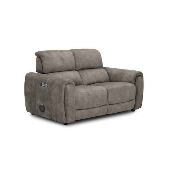 Marble Mink Fabric Sofas - 2 Seater Recliner Sofa with Speakers - Arabella Range - Oak Furnitureland