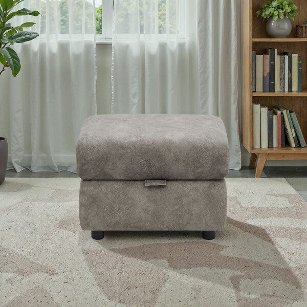 Marble Mink Fabric Sofas - Storage Footstool - Arabella Range - Oak Furnitureland